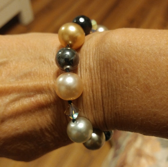 NWOT STERLING SILVER PEARL AND HEMATITE - Picture 2 of 7